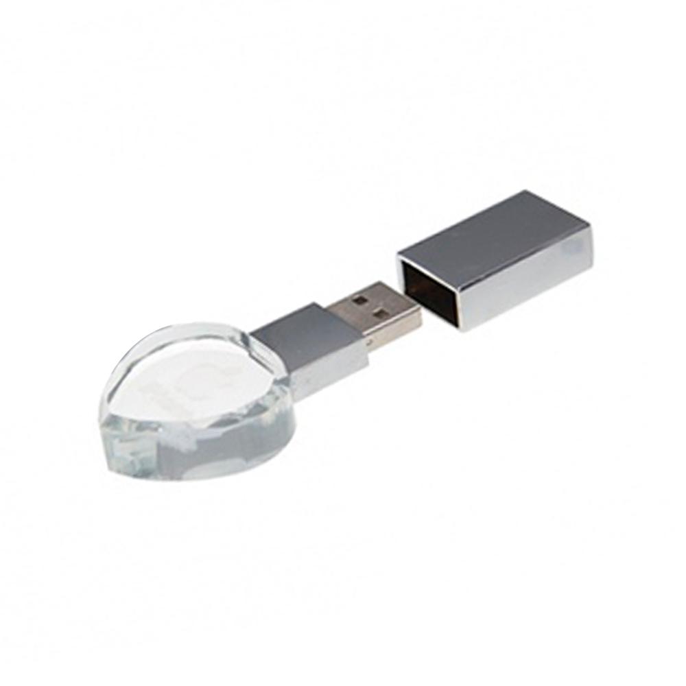 Стеклянная USB-Флешка на 16Gb кристал с подсветкой под печать вашего логотипа